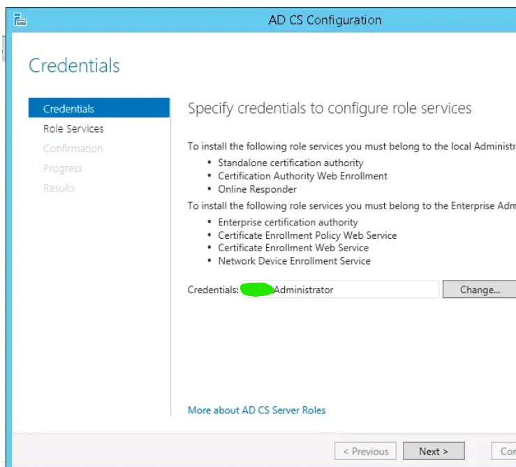 Enter Domain Admin Credentials