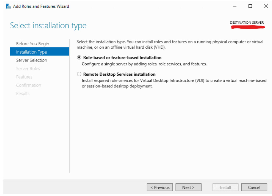 Select Installation type