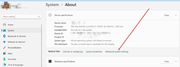 Advanced System Settings